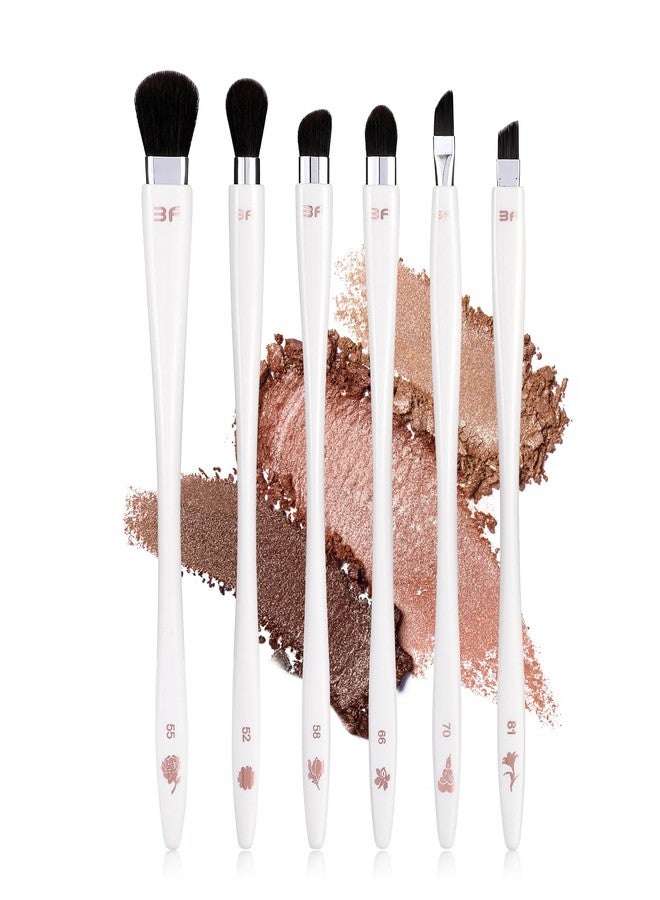 BEAUTYFACTOR Eye Shadow Brush Set 6Pcs,Eye Makeup Brush Set Professional Eye Shadow Brush Blending Brush,Cream & Powder Eyeshadow & Eye Liner Application (White) - Image 1