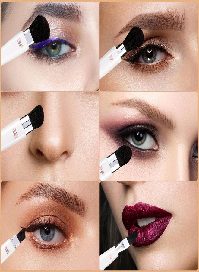 BEAUTYFACTOR Eye Shadow Brush Set 6Pcs,Eye Makeup Brush Set Professional Eye Shadow Brush Blending Brush,Cream & Powder Eyeshadow & Eye Liner Application (White) - Image 5