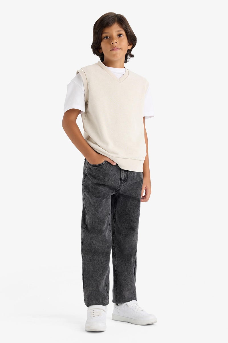 ديفاكتو سترة بدون أكمام بفتحة رقبة على شكل حرف V ومقاس كبير للأولاد - Image 3