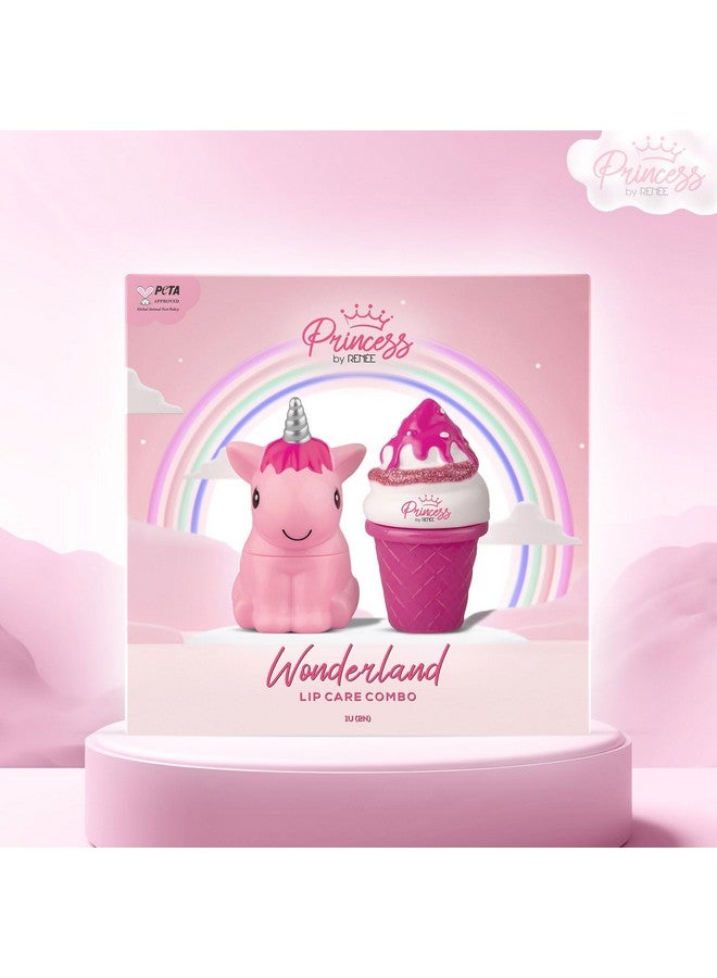 Renee مجموعة العناية بالشفاه Princess Wonderland للفتيات المراهقات تحتوي على بلسم الشفاه Snowball 3G و ملمع الشفاه Icecream 8 مل لامع لامع تأثير مغذي ومرطب بدون بارابين خالٍ من القسوة على الحيوانات و نباتي - Image 2