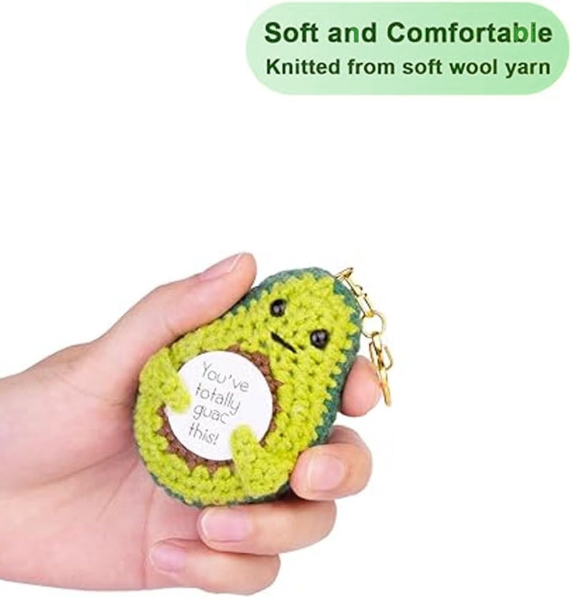 Ompinda Positive Crochet Dolls Keychain, Funny Knitted Dolls Key Ring with Positive Cards Emotional Support Crochet Gift for Women or Lovers Birthday/Mother's Day - Image 2