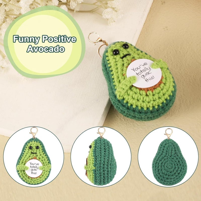 Ompinda Positive Crochet Dolls Keychain, Funny Knitted Dolls Key Ring with Positive Cards Emotional Support Crochet Gift for Women or Lovers Birthday/Mother's Day - Image 4