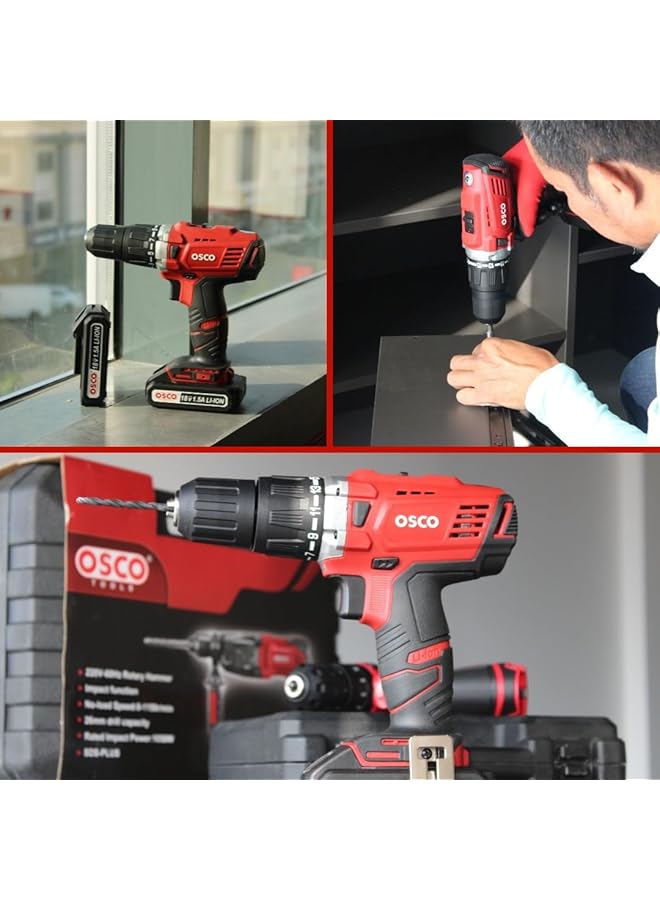 OSCO Li Ion Cordless Drill With 2Pcs Li Ion Battery 18 Volt - Image 5