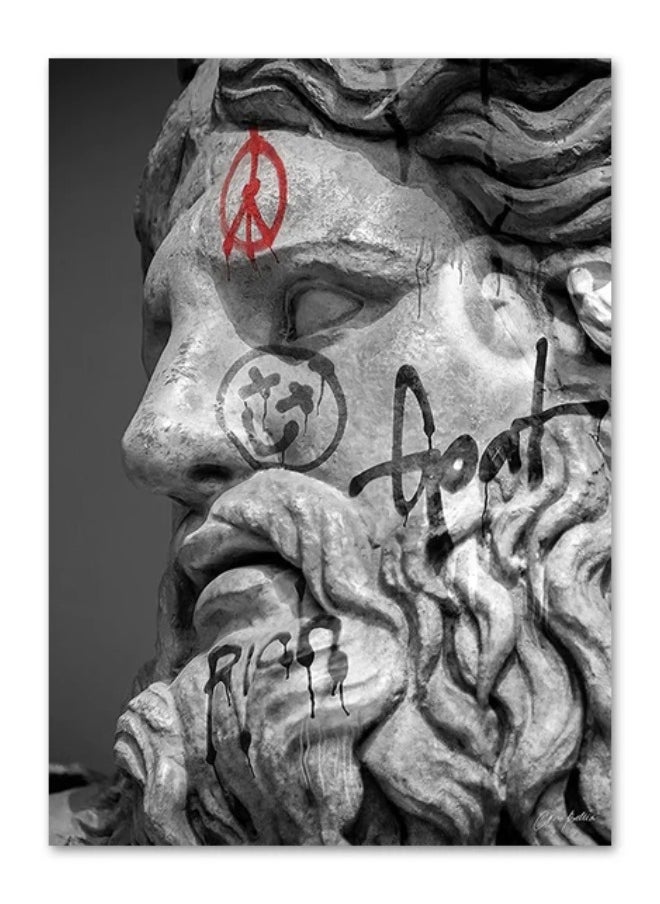 Generic - Graffiti Statue Poster Prints Cupid David Sculpture Canvas Painting Funny Graffiti Pictures Creative Wall Paintings Decoration - Image 1