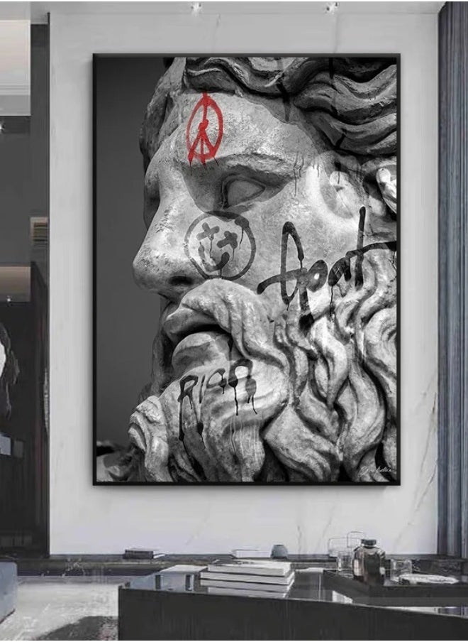 Generic - Graffiti Statue Poster Prints Cupid David Sculpture Canvas Painting Funny Graffiti Pictures Creative Wall Paintings Decoration - Image 1
