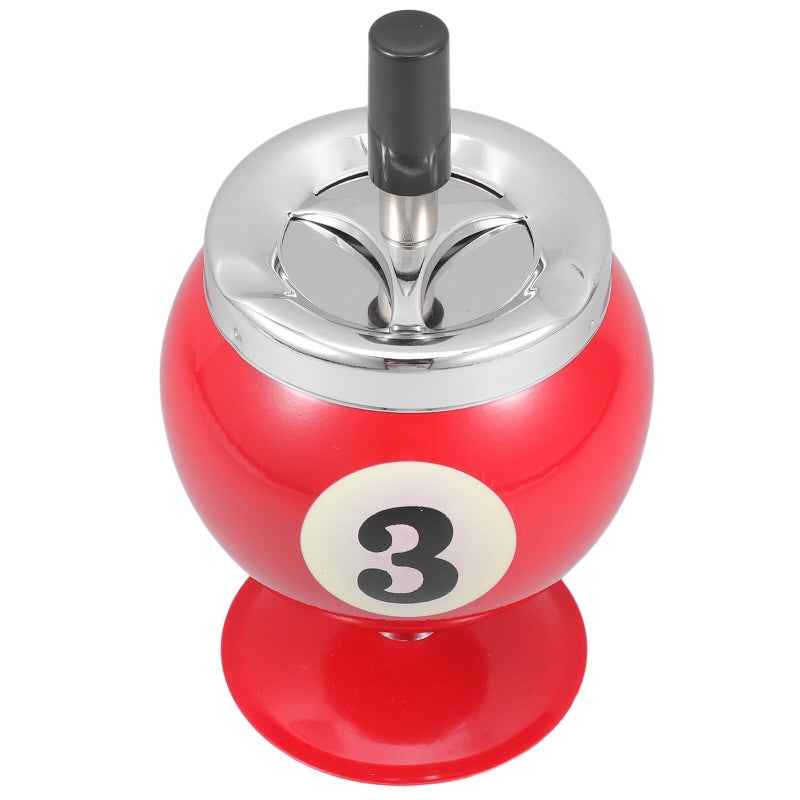 Metal Billiard Ashtray With Lid Indoor Decor For Home Office Smoking Accessory Elegant Cigar And Cigarette Dish Pool Table - Image 2