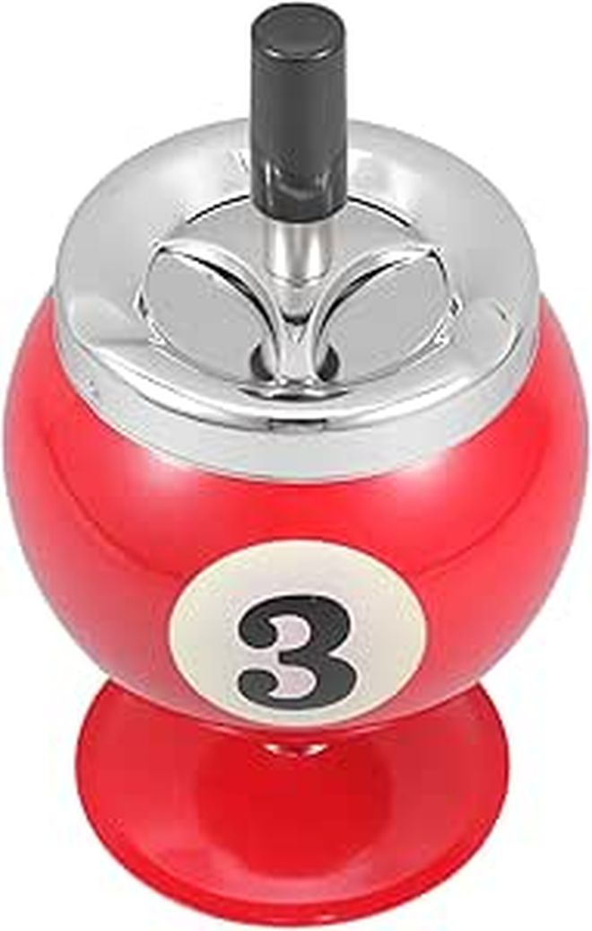 Metal Billiard Ashtray With Lid Indoor Decor For Home Office Smoking Accessory Elegant Cigar And Cigarette Dish Pool Table - Image 1