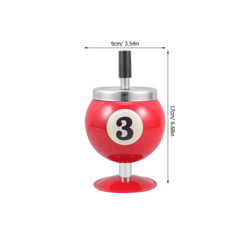 Metal Billiard Ashtray With Lid Indoor Decor For Home Office Smoking Accessory Elegant Cigar And Cigarette Dish Pool Table - Image 3