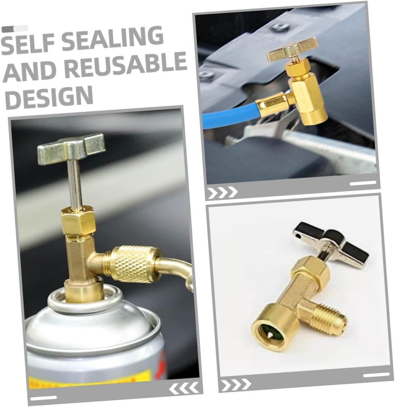 JECOMPRIS 5pcs Self-Sealing Can Tap Safety Check Valve Refrigerant Connector for Easy Refrigeration Tasks Compatible Thread and SAE External Thread - Image 2