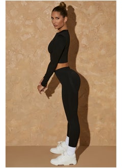 ovitio Woman's Black Sports Suit with Long Sleeves - Two Pieces  - Image 3