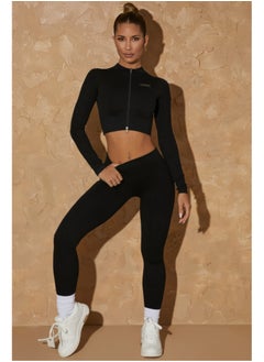 ovitio Woman's Black Sports Suit with Long Sleeves - Two Pieces  - Image 4