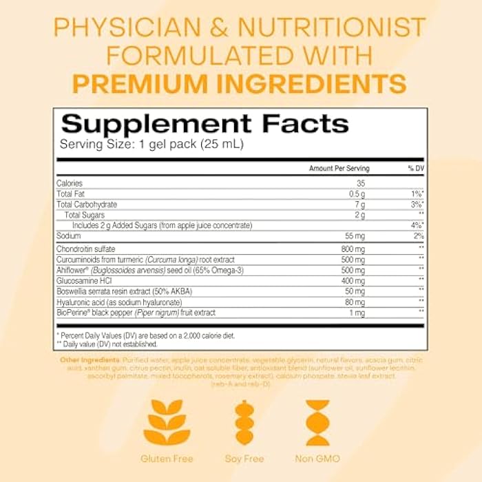 Healthycell Joint Health & Mobility Daily Liquid Supplement - Joint Support Supplement, Inflammation Response, Cartilage & Flexibility with Curcumin, Glucosamine & Chondroitin - 30 Gel Packs - Image 5