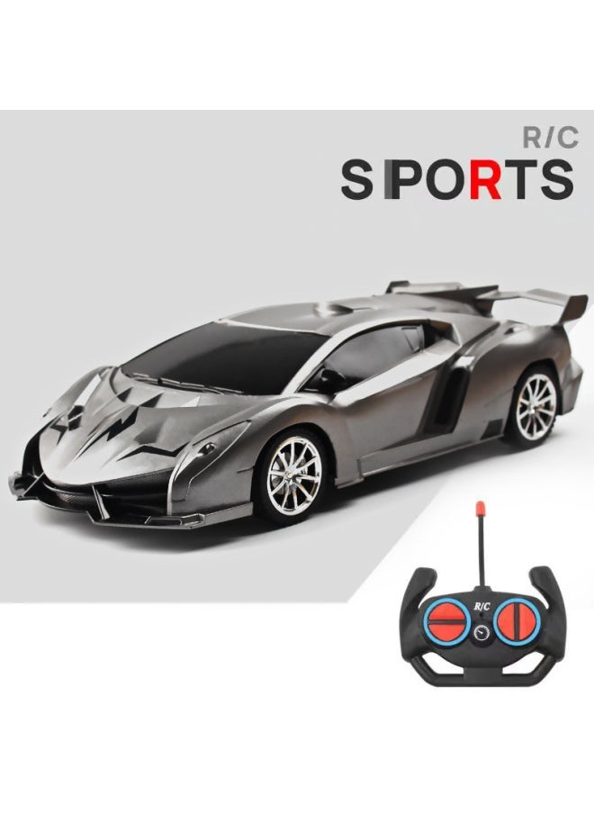 Remote Control Toy Car Car Rechargeable High-speed Electric Drift Run Four-way Race Children Boys Direct Wholesale-Color:2024 Hot Racing Car-lambo Battle Gray [gift Box]-Scale:1 Package Special Charging Set + Remote Control [strong Power]  - Image 1