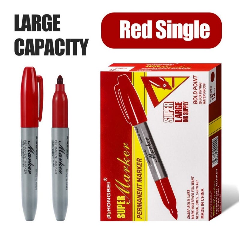 Large Capacity Oil Based Markers In Red With 5mm Line Width Fast Drying Waterproof - Image 3