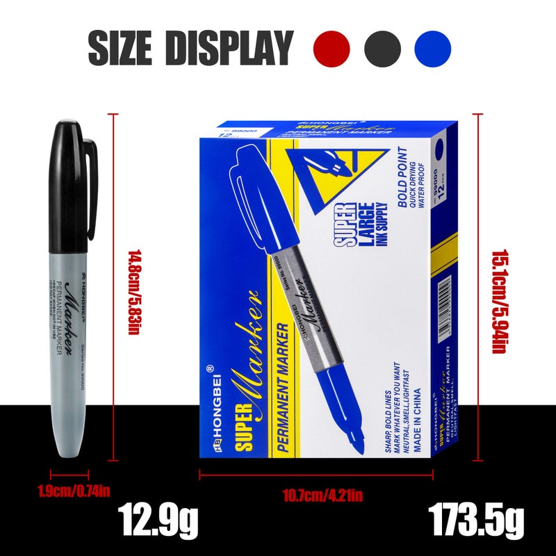 Large Capacity Oil Based Markers In Red With 5mm Line Width Fast Drying Waterproof - Image 2