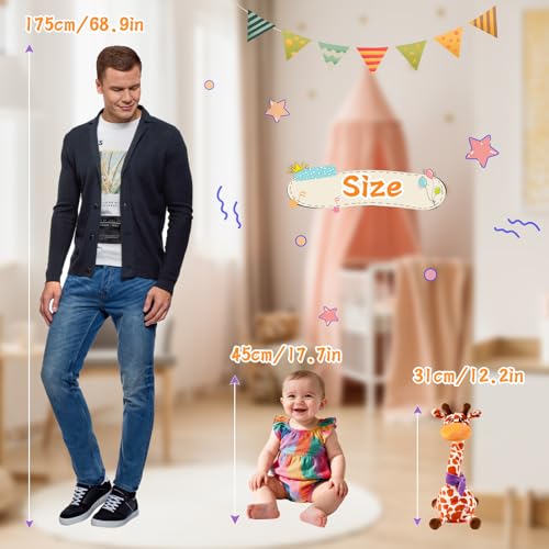LLUKEME Dancing Giraffe Toy Stuffed Animal Baby Toys Singing Song Toddlers Toy Repeats What You Say Glowing Musical Toy for Baby Birthday Gift Groovy Giraffe Toy Giraffe Toy - Image 5