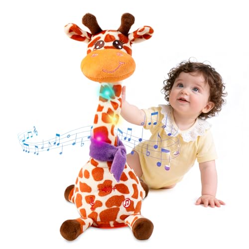 LLUKEME Dancing Giraffe Toy Stuffed Animal Baby Toys Singing Song Toddlers Toy Repeats What You Say Glowing Musical Toy for Baby Birthday Gift Groovy Giraffe Toy Giraffe Toy - Image 1