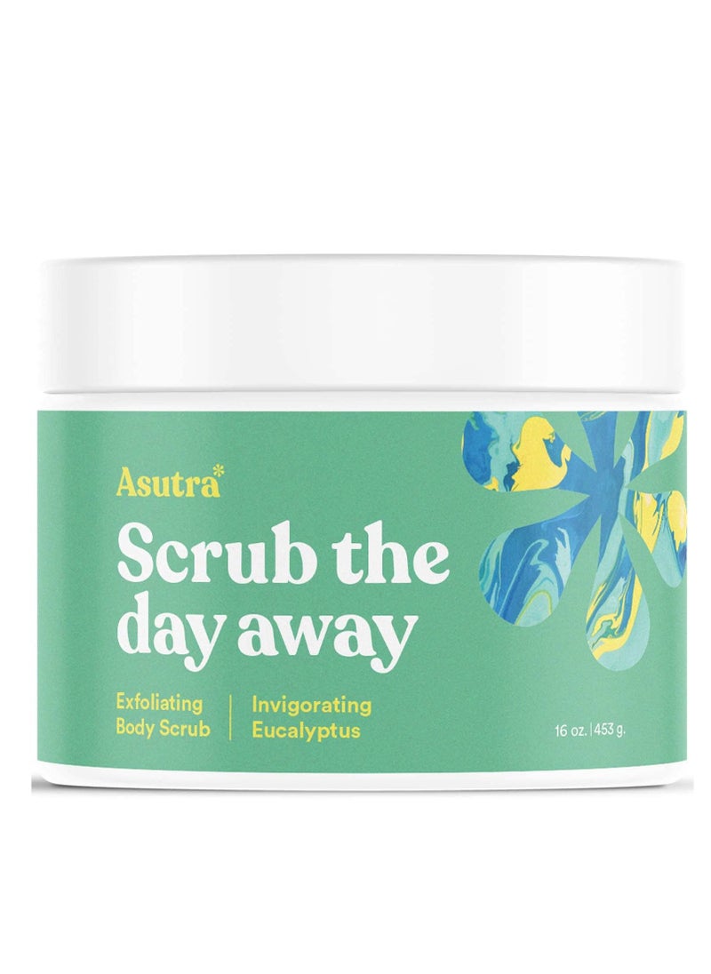 Asutra ASUTRA Dead Sea Salt Essential Oil Body Scrub Exfoliator (Invigorating Eucalyptus), 16 oz - Ultra Hydrating, Gentle, & Moisturizing - Coconut, Eucalyptus, and Marjoram Oils  - Image 1