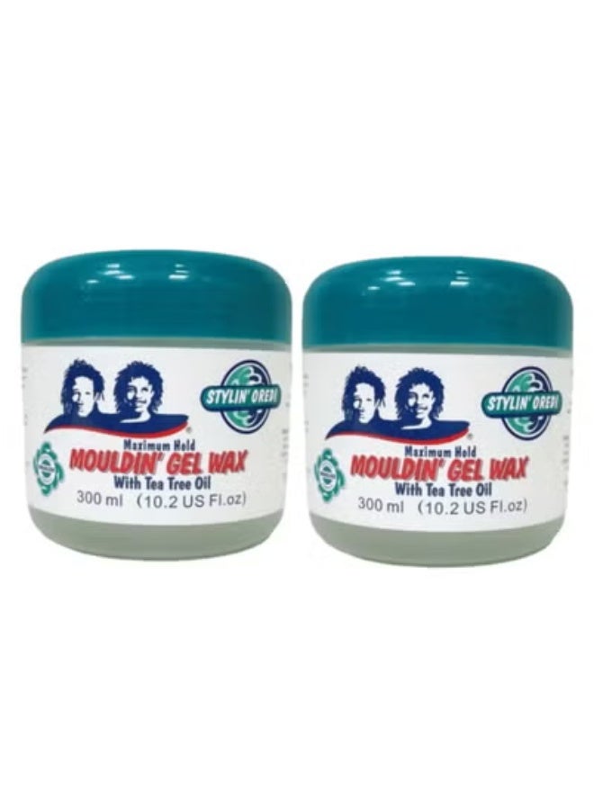 STYLIN'OREDI 2 Bottles of Dredz Mouldin Gel Wax, Olive Hair Care Professional Styling Wax 300ml - Image 1
