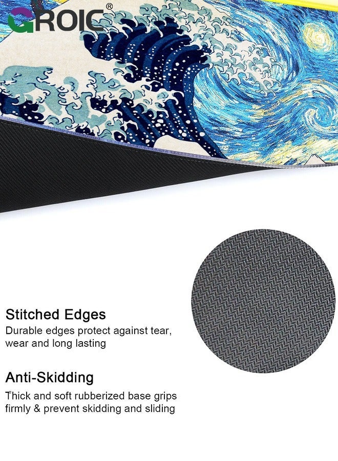GROIC Gaming Mouse Pad, RGB Mat, Large with 7 LED Colors, and Waterproof Fabric Surface, Non-Slip Rubber Base for PC Laptop Keyboard  - Image 3