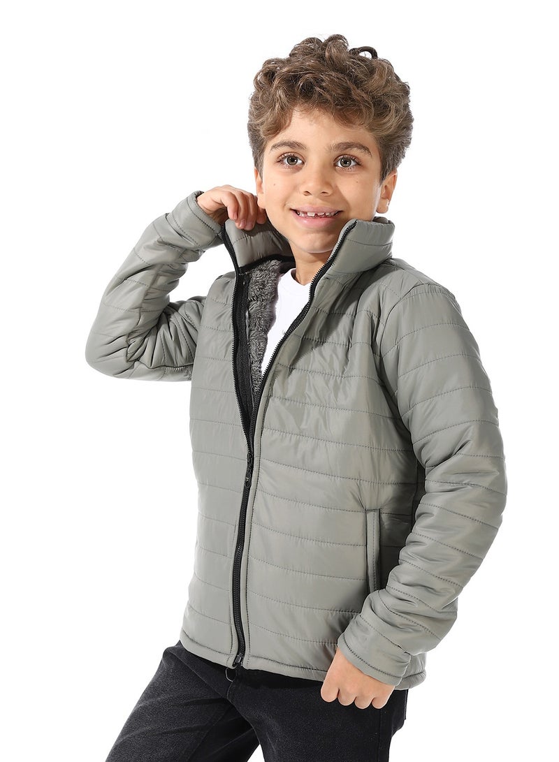 Andora Boy's Waterproof Padded Jacket With Fur - Image 2