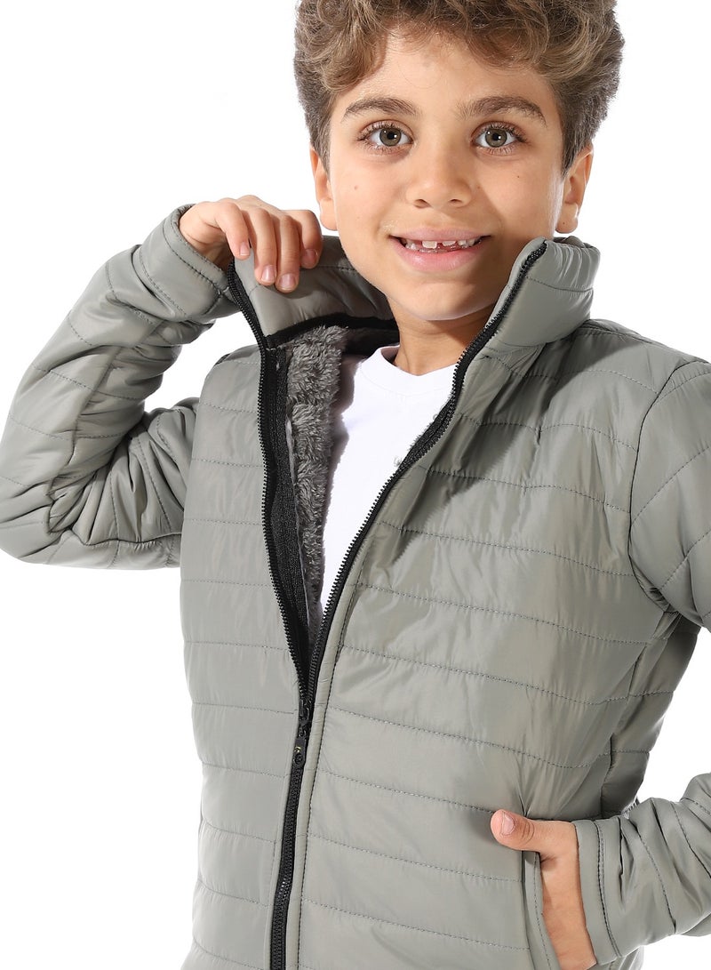 Andora Boy's Waterproof Padded Jacket With Fur - Image 4