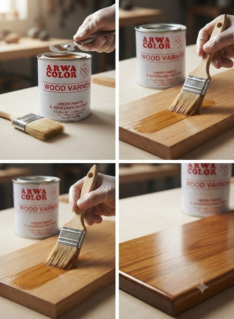 Arwa Color Wood Varnish for Furniture Wooden Hardware 750ml MEDIUM OAK 507 - Image 2