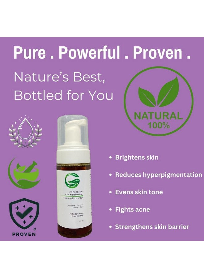 Greenviv 2% Kojic Acid + 4% Niacinamide Anti-Pigmentation Foaming Face Wash | Fades Dark Spots & Reduces Hyperpigmentation | 125ml - Image 2