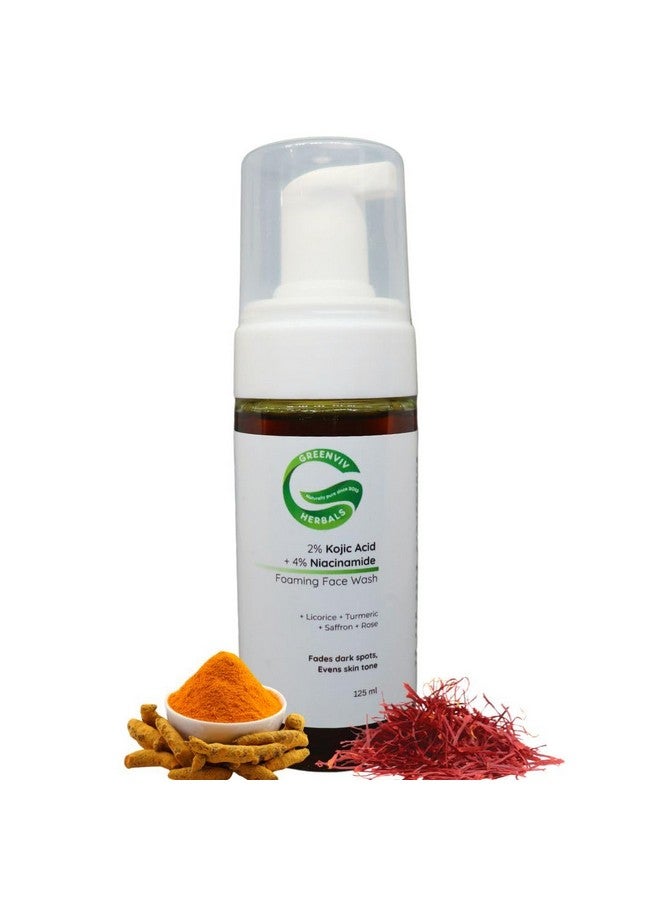 Greenviv 2% Kojic Acid + 4% Niacinamide Anti-Pigmentation Foaming Face Wash | Fades Dark Spots & Reduces Hyperpigmentation | 125ml - Image 1