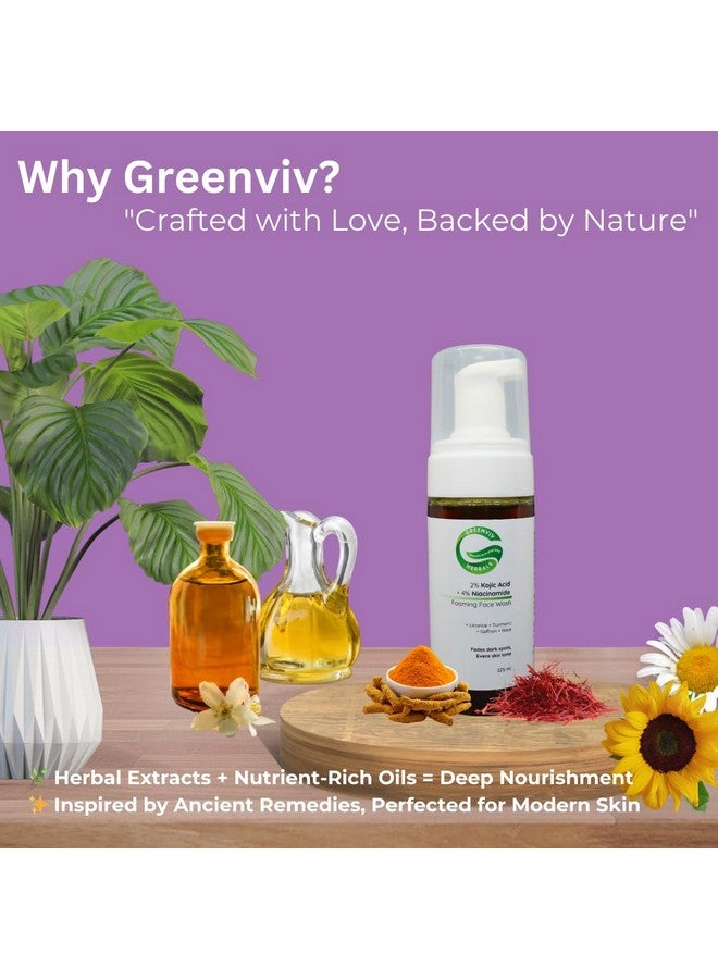 Greenviv 2% Kojic Acid + 4% Niacinamide Anti-Pigmentation Foaming Face Wash | Fades Dark Spots & Reduces Hyperpigmentation | 125ml - Image 4