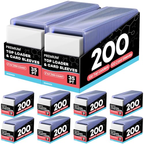 ZENOWICK 2000 غلاف بطاقة حافظة بطاقات 3 × 4 من البلاستيك الصلب حافظة بطاقات البيسبول حافظة بطاقات التداول لبطاقات كرة القدم 1000 حافظة 1000 غلاف بنس - Image 1