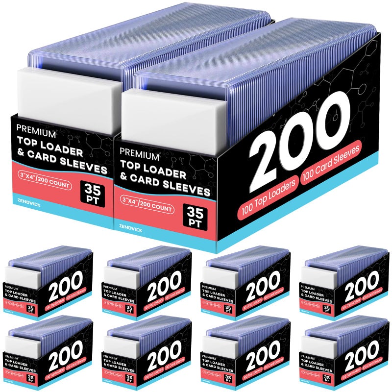 ZENOWICK 2000 غلاف بطاقة حافظة بطاقات 3 × 4 من البلاستيك الصلب حافظة بطاقات البيسبول حافظة بطاقات التداول لبطاقات كرة القدم 1000 حافظة 1000 غلاف بنس - Image 2
