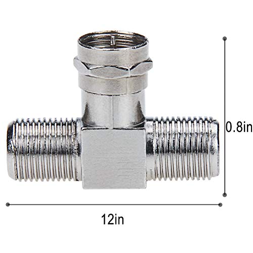 RFAdapter 3-Way Coaxial Cable Splitter - 3-Pack F Type RG6 Male to 2 F Female Adapter for TV, VCR, Antenna, Satellite - Image 5