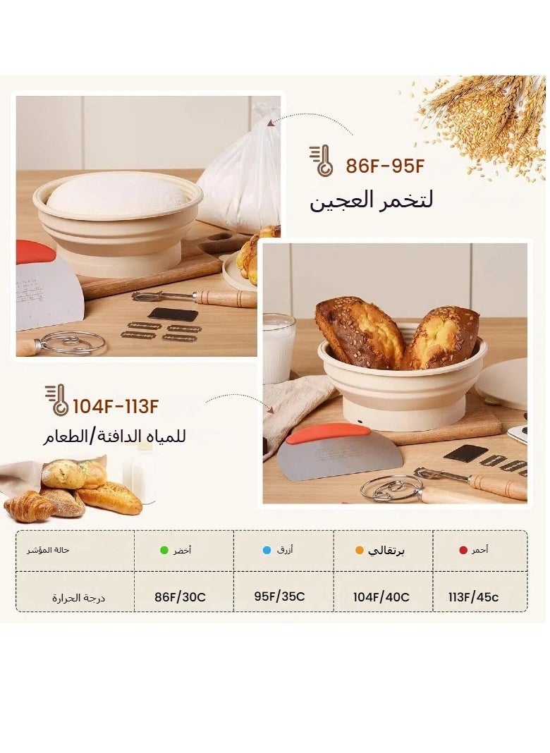 Multifunctional silicone folding can be quickly heated at constant temperature pizza flour bread dough fermentation bowl