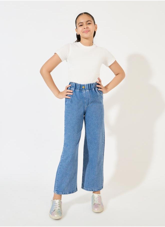 Styli - Button Front Straight Leg Jeans - Image 1