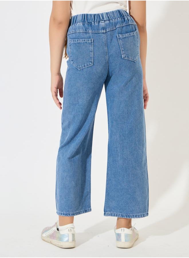 Styli - Button Front Straight Leg Jeans - Image 1
