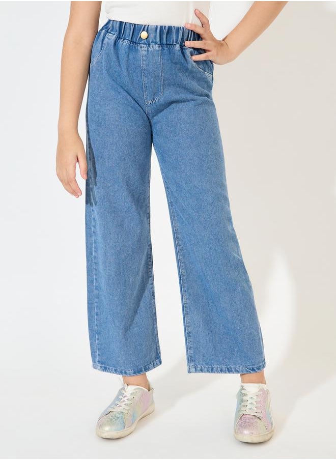 Styli - Button Front Straight Leg Jeans - Image 1
