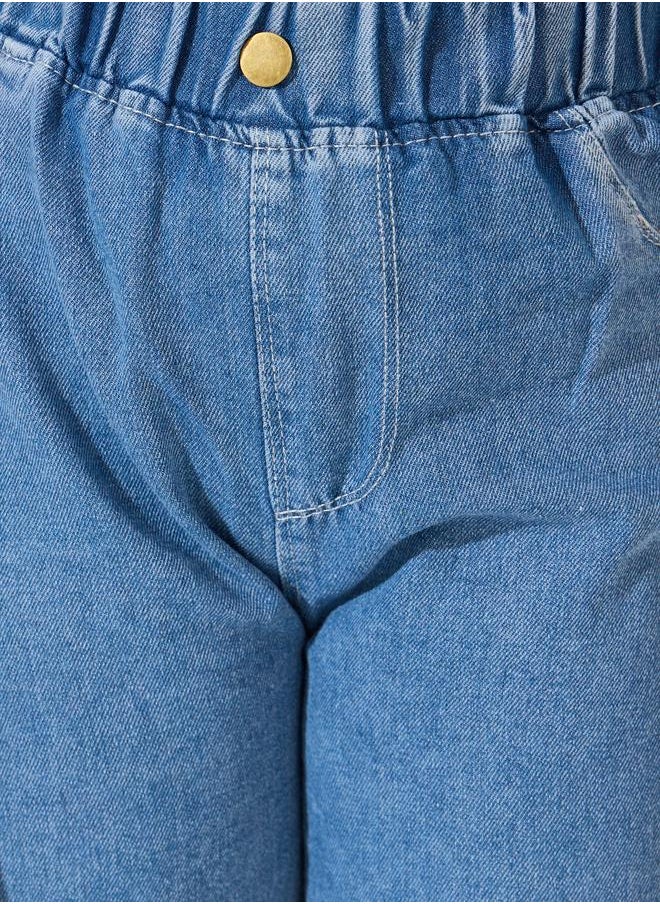Styli - Button Front Straight Leg Jeans - Image 1