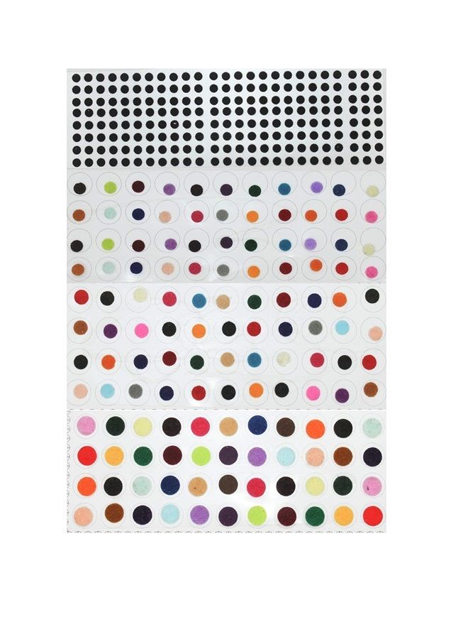 IS4A IndianStore4All Color Velvet Dot Bindi Tattoo Stickers Adhesive Body Jewelry Multi Size Indian Daily Use Forehead Bindi Round Dot (Multi Colour 0.2) - Image 1