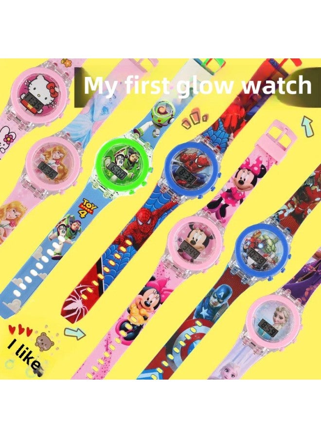 Children's Cartoon Watches Luminous Children's Watches Primary And Secondary School Students Cartoon Toy Watches-Color:8577  Masked Man - Image 4