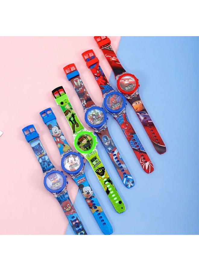 Children's Cartoon Watches Luminous Children's Watches Primary And Secondary School Students Cartoon Toy Watches-Color:8577  Masked Man - Image 5