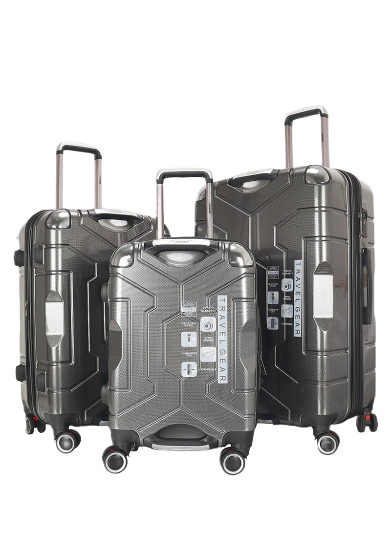 ستارجولد طقم حقائب سفر بعجلات من 3 قطع TPC عجلات جانبية صلبة مع قفل TSA - Image 1