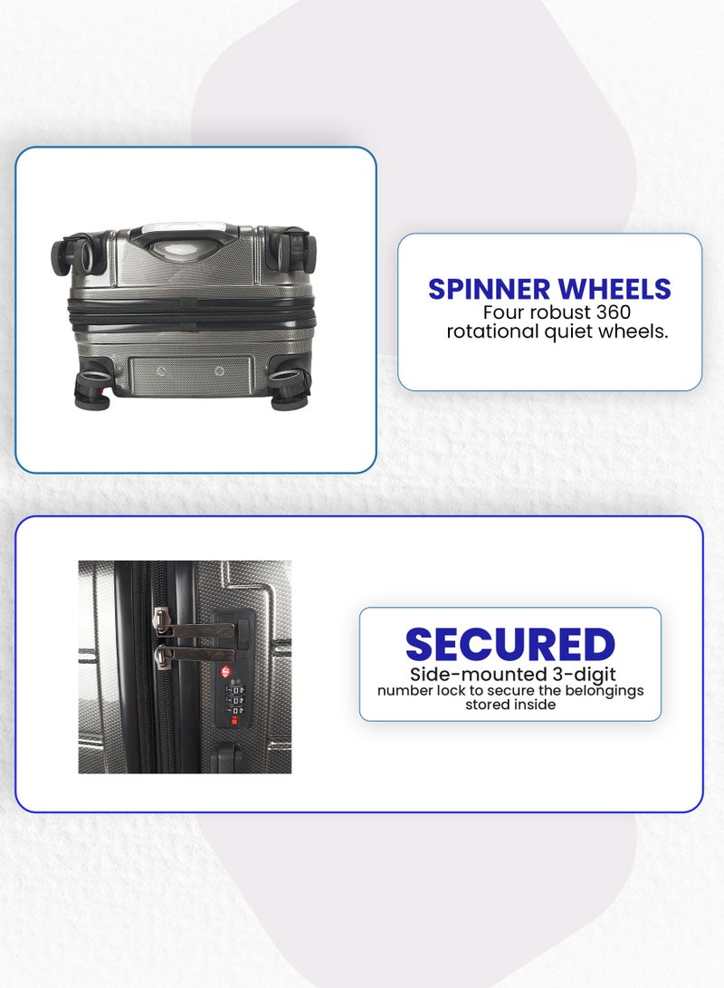 ستارجولد طقم حقائب سفر بعجلات من 3 قطع TPC عجلات جانبية صلبة مع قفل TSA - Image 4