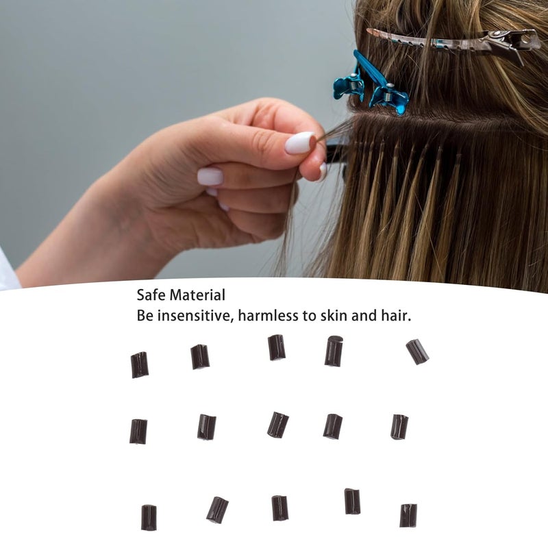Glue Granules for Hair Extensions, Italian Fusion Brown Beads, Odorless Hot Melt Adhesive for Wig Bonding, DIY Salon Use at Home or Professional Styling - Image 5