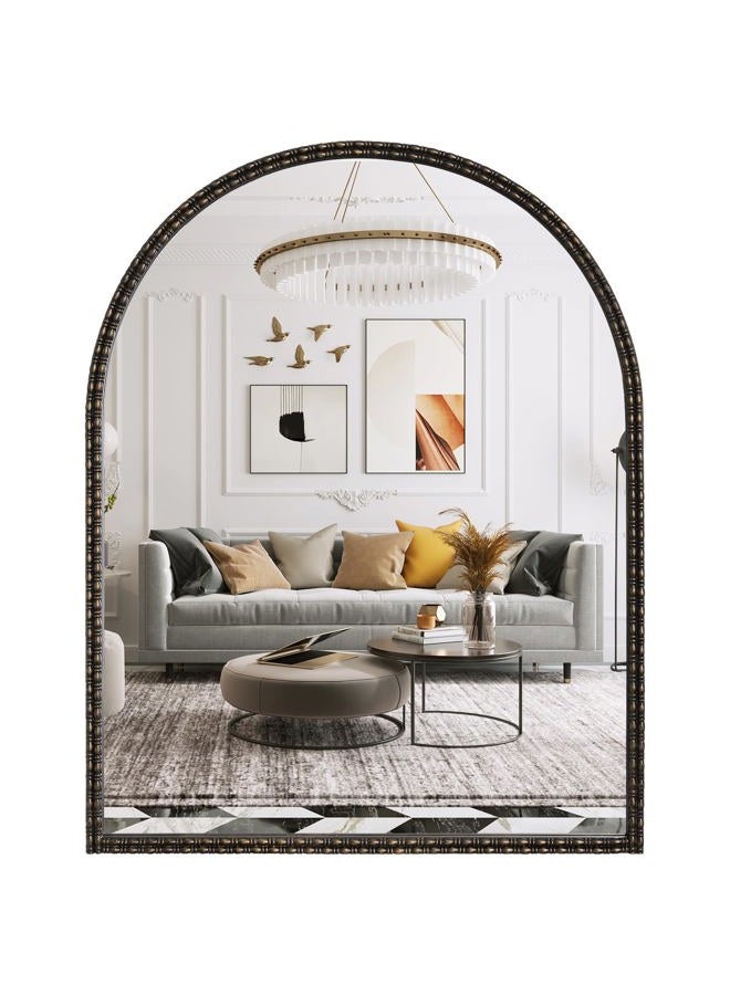 WallBeyond Black&Gold Vintage Mirror for Vanity 28x36 Inch, Gold Antique Mirror with Ornate Frame, Arched Vintage for Bathroom, Living Room, Fireplace, Entryway - Image 1