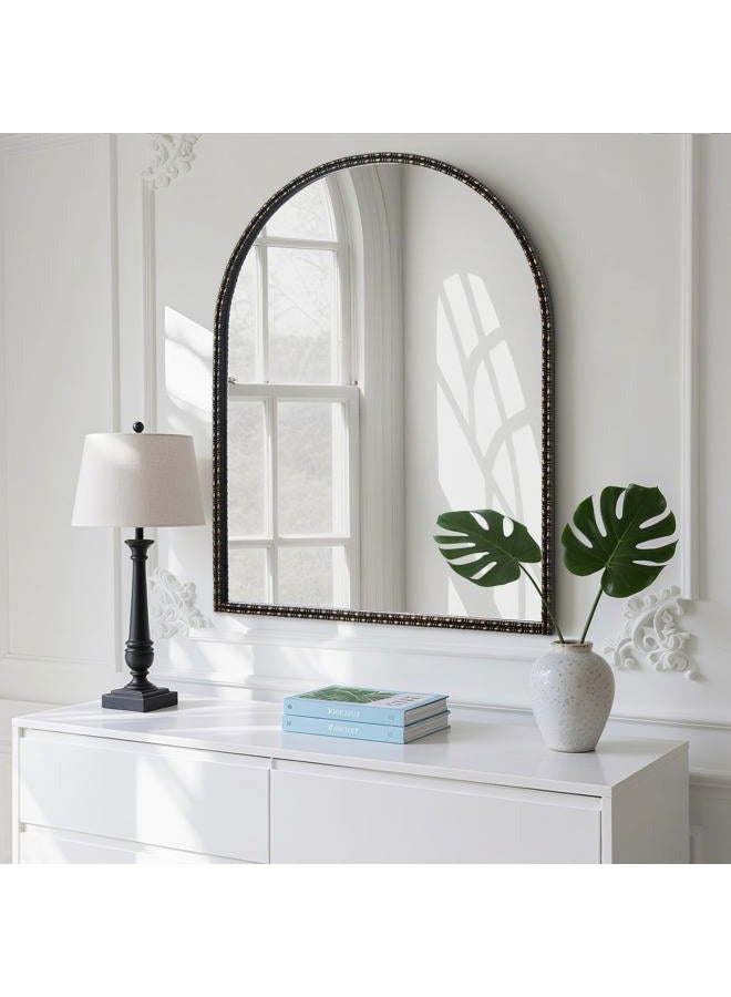 WallBeyond Black&Gold Vintage Mirror for Vanity 28x36 Inch, Gold Antique Mirror with Ornate Frame, Arched Vintage for Bathroom, Living Room, Fireplace, Entryway - Image 4