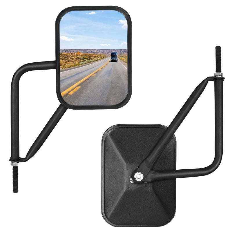 LIBERRWAY Doors Off Mirrors right Compatible with Jeep Wrangler CJ TJ JK JL JT Rectangular Side Mirrors Offroad Mirror Quicker Install Door Hinge Mirror For ALL Jeep Wrangler 2 PACK