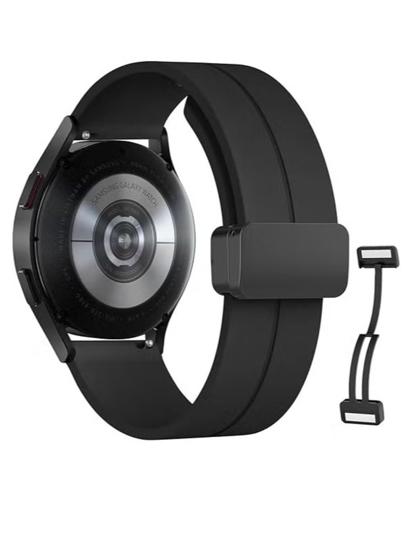 ELTRAZONE Magnetic Watch Strap - 16mm, 18mm, 19mm, 20mm Quick Release Silicone Band with Magnetic Folding Clasp - Soft Skin-Friendly Sport Strap for Men and Women - Image 1