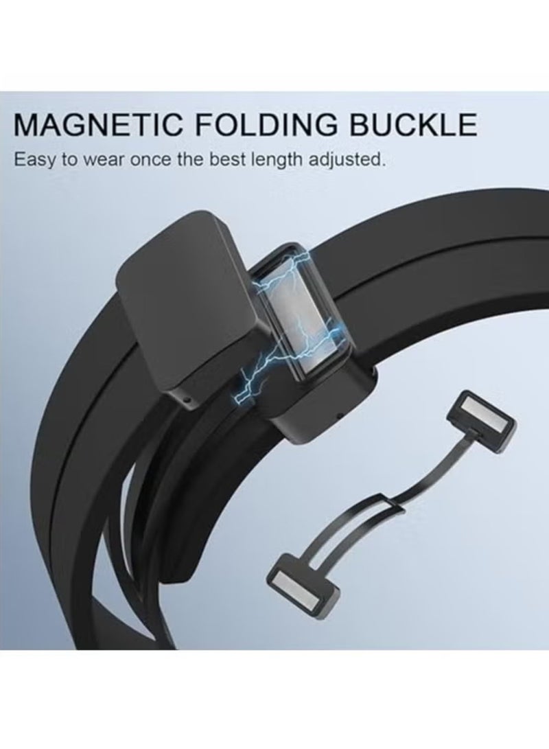 ELTRAZONE Magnetic Watch Strap - 16mm, 18mm, 19mm, 20mm Quick Release Silicone Band with Magnetic Folding Clasp - Soft Skin-Friendly Sport Strap for Men and Women - Image 2