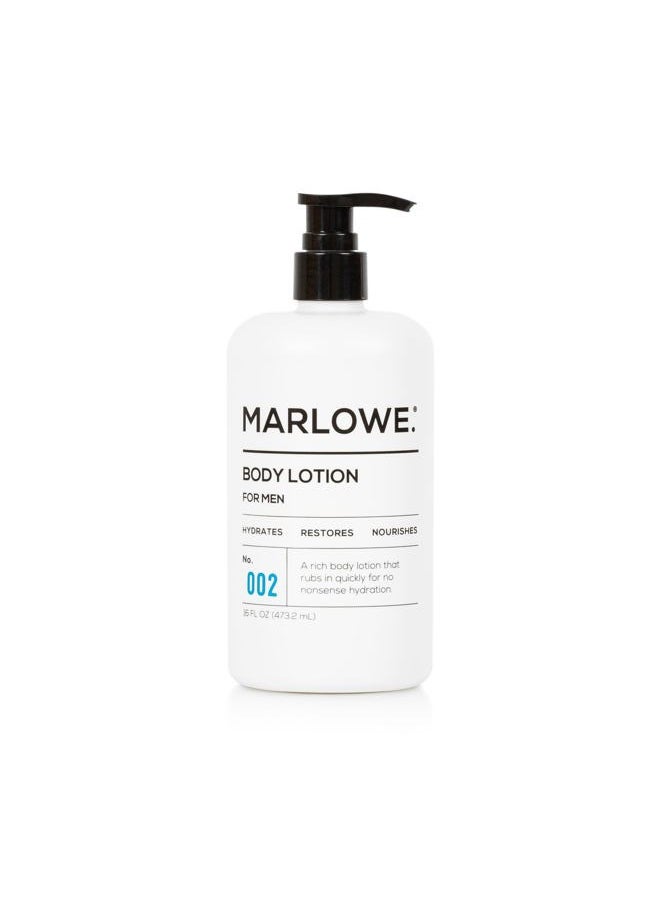 MARLOWE. M BLEND No. 002 Moisturizing Body Lotion 16 oz, Daily Dry Skin Lotion for Men, Made with Hydrating Natural Aloe Vera, Vegan, Oil Free, Light Fresh Tonka Scent  - Image 1